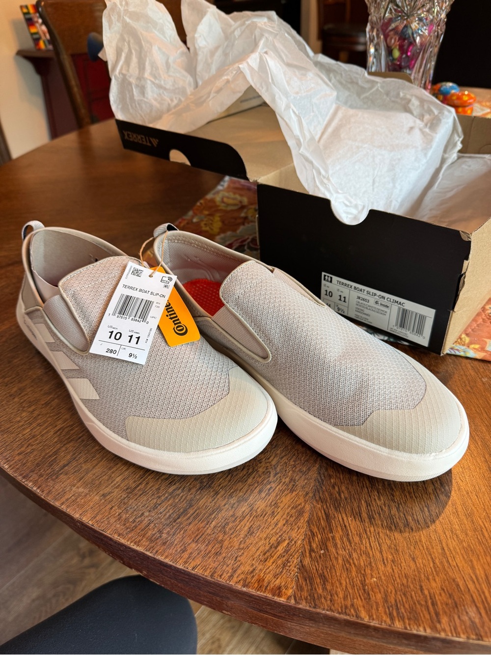 adidas Terrex Boat Men's Slip-On in Light Beige and Off-White